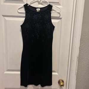 Finesse Vintage 90s Y2K Womens Tank Dress Sz Small Navy Velvet‎ Bling USA